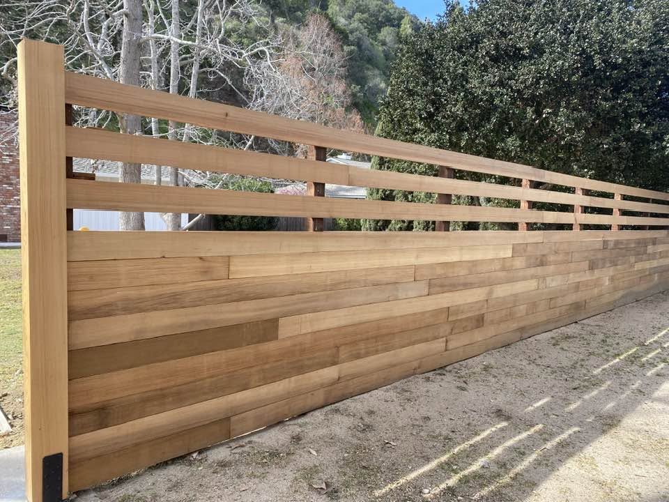 Modern horizontal cedar fence